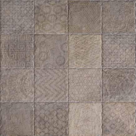 (2,2x2,2-7 /8x 7 /8) Mosaico Mix Beige (Écru, Cognac)