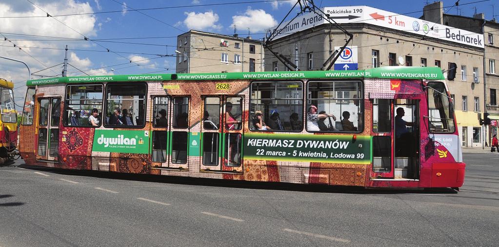 EKSPOZYCJA NA POJAZDACH: TRAMWAJE WAGON TYPU 805Na WAGON TYPU 805Na - MODUŁY Okres ekspozycji Cały wagon bez szyb Cały skład