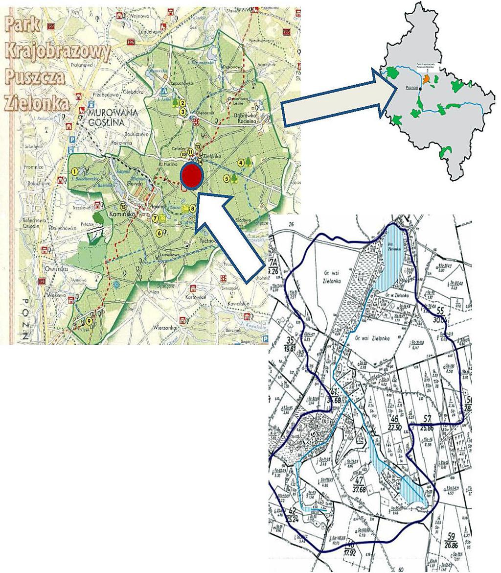 Rys. 1. Lokalizacja zlewni cieku Trojanka Fig. 1. Location catchment of Trojanka river znaczna część Puszczy (około 9 tys.