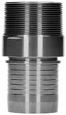 Standardowe końcówki DC (DIRECT CRIMP) do węża CORROLINE PLUS Materiał końcówek: stal AISI 316, materiał tulei: