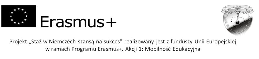 Regulamin rekrutacji uczestników do projektu Staż w Niemczech szansą na sukces 1 Przepisy ogólne 1. Projekt pt. Staż w Niemczech szansą na sukces jest realizowany przez Zespół Szkół im.