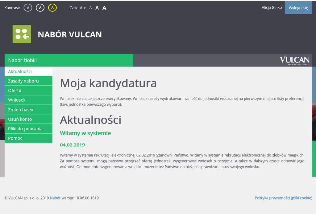 Konto kandydata Konto kandydata Logowanie do konta kandydata Po zakończeniu procesu rejestracji w systemie zakładane jest konto kandydata.