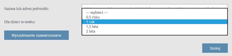 Przeglądanie oferty żłobków W systemie dostępne jest także wyszukiwanie wg innych parametrów.