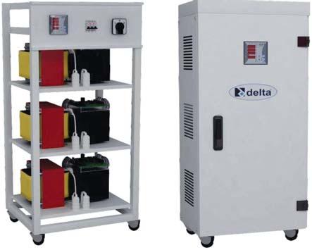 Seria DLT STK 33 Statyczny Stabilizator napięcia 30 2000 kva Statyczny stabilizator napięcia 3-fazowy Delta jest: wielowyjściowym autotransformatorem, z mikroprocesorowym systemem kontroli Statyczny