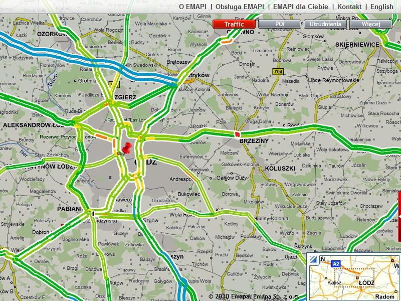 nowość Nowy Traffic jeszcze bardziej czytelny! Omiń korki i szybko wyznacz opty malną drogę do celu. Sprawdź z jaką prędkością przejedziesz wybrany odcinek trasy! Sprawdź nowy Traffic na www.emapi.pl!