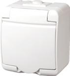 socket (white cover) GHE-2d Gniazdo podwójne (klapka dymna) Double socket (shaded