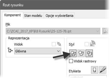 81 Je eli chcemy wstawi wymiar pomi dzy kraw dziami, których nie wida w widoku z ukrytymi kraw dziami, to nale y tymczasowo wy