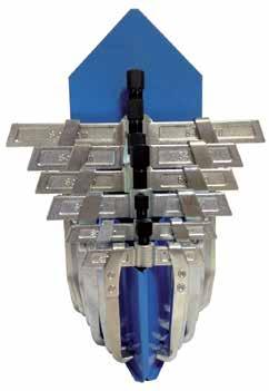 ŚCIĄGACZE MECHANICZNE BETEX 52 Opatentowane ściągacze 3ramienne samocentrujące (mechaniczne i hydrauliczne) dla średnic od Ø40 do 640 mm Wszystkie trzy szczęki ściągacza ustawiają się względem siebie