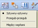 Tworzenie przykładowej konstrukcji 5.7 RYSOWANIE PRĘTÓW POŁĄCZONYCH PRZEGUBAMI Funkcja rysowania układu pracuje w dwóch trybach, umożliwiając rysowanie prętów połączonych sztywno lub przegubami.