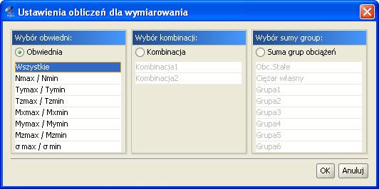 Wymiarowanie zbiorcze przełączać się między zakładkami bez potrzeby ponownego przeliczania układu.