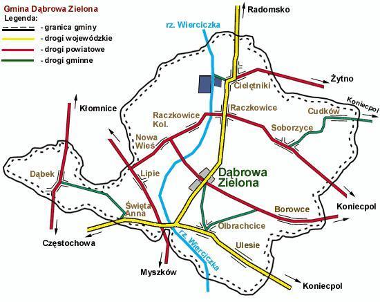 Mapa 2. Mapa gminy Dąbrowa Zielona Strefa społeczna Źródło: http://www.dabrowazielona.pl/asp/pliki/gmina/mapa.jpg Demografia Na koniec roku 2015 gminę Dąbrowa Zielona zamieszkiwało 3 919 osób.