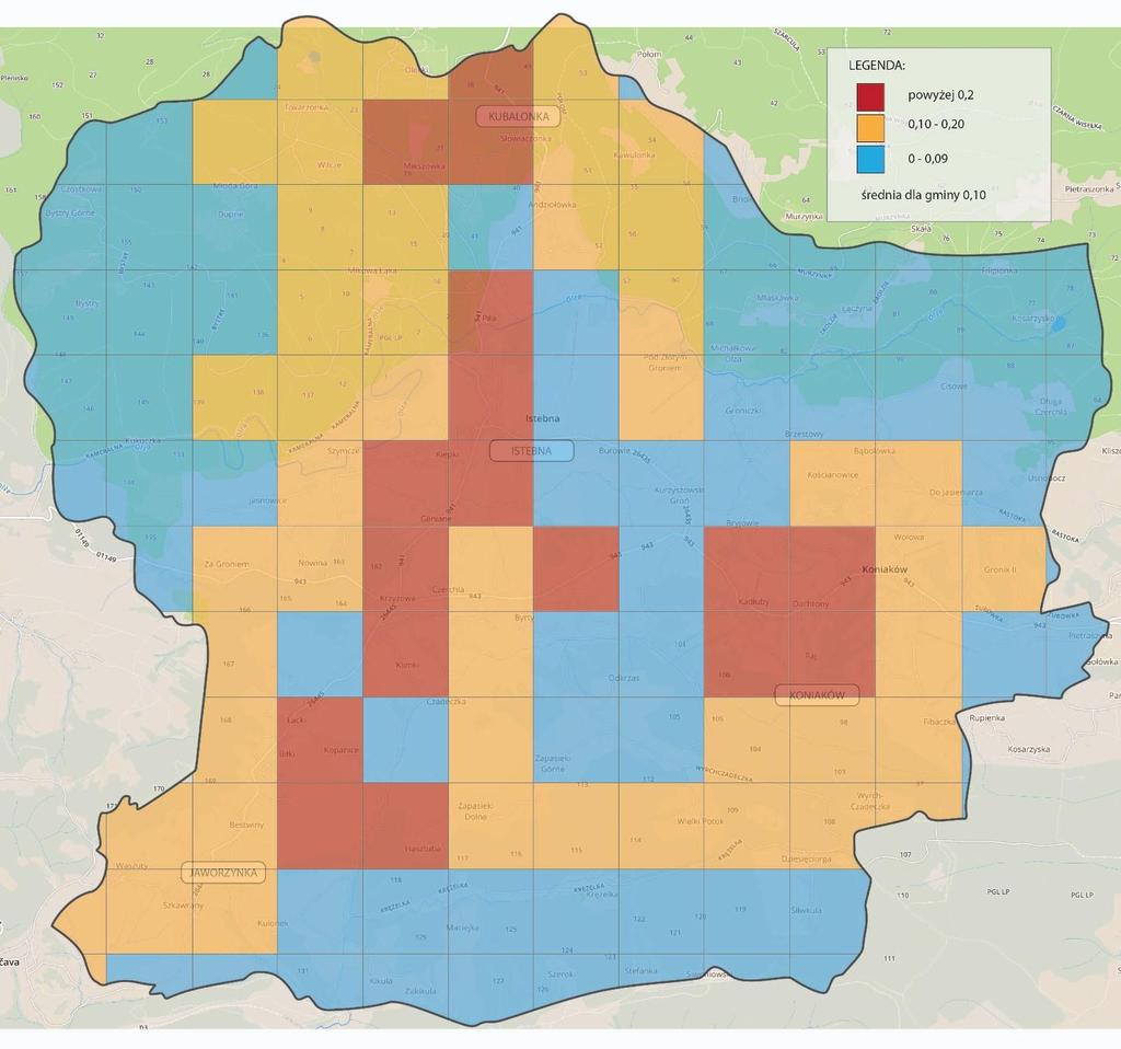 Poza ogólną liczbą przestępstw czynnikiem specyficznym dla gminy jest istotne zagrożenie powodowane w ruchu drogowym przez nietrzeźwych kierowców, wskazany komponent z jednej strony wpływa na
