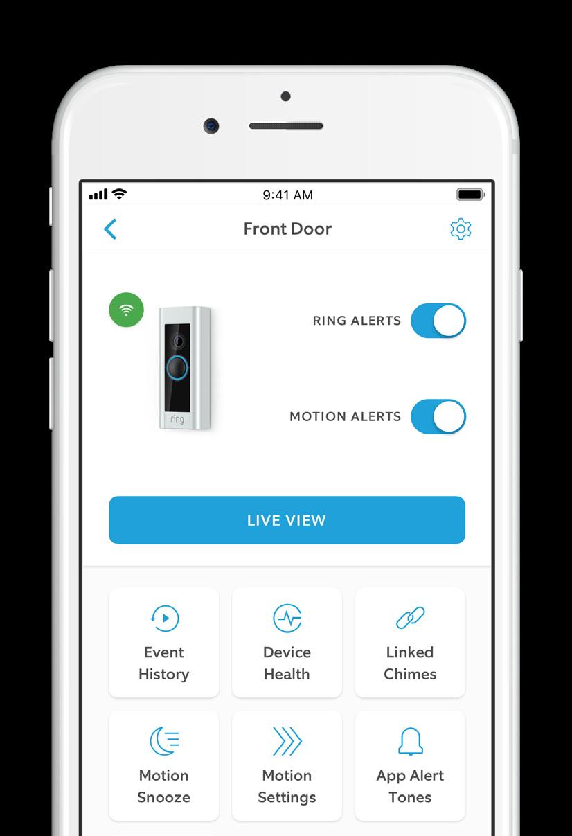 6. Korzystanie z urządzenia Ring Doorbell Pro Po wejściu w aplikację Ring stuknij Ring Video Doorbell Pro, aby zobaczyć ekran ustawień