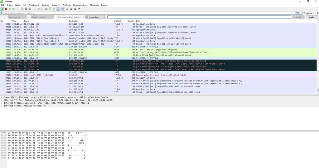 8. Znaleźć w zasobach sieciowych narzędzie wireshark (https://www.wireshark.org/) pobrać wersję uruchamianą bez instalacji. Zapoznać się z programem. 9.