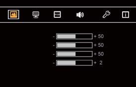 ZAWARTOŚĆ MENU REGULACJA Obraz PICTURE Podświetlenie Jasność Kontrast Ostrość Obraz Element regulacji Problem / Opcja Przyciski, które należy naciskać Podświetlenie Backlight Jasność * Brightness
