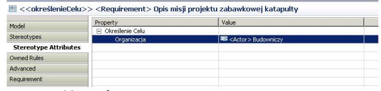 automatycznie odzwierciedlane w profilowanym modelu (lub pakiecie) i jego elementach określonych stereotypami profilu.