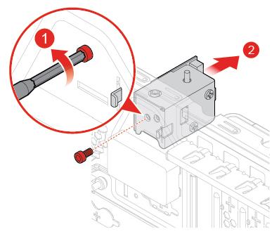 Rysunek 125. Usuwanie blokady elektronicznej Rysunek 126. Instalowanie blokady elektronicznej 4. Podłącz kabel blokady elektronicznej do płyty głównej. 5. Dokończ wymianę.