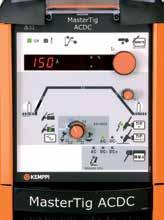 Dane techniczne MasterTig ACDC 3500W Napięcie zasilania 3~, 50/60 Hz 400 V (±10%) Maks. moc znamionowa TIG 11,7 kva MMA 15,7 kva Zabezpieczenie zwłoczne 400 V 20 A Prąd maks.
