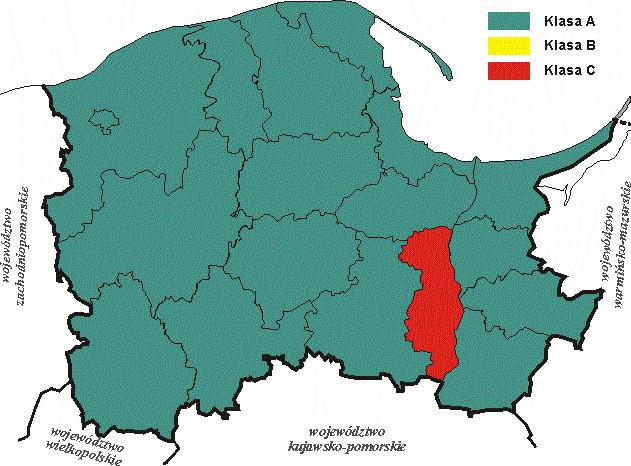 6.1. Klasyfikacja stref z uwzględnieniem parametrów kryterialnych określonych dla SO 2, pod kątem ochrony zdrowia. Lp.