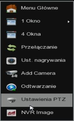 rejestratora przy pomocy menu ekranowego.