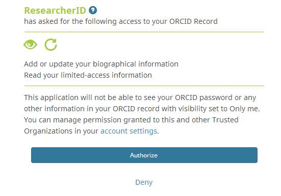 Należy zaznaczyć czy posiadamy już konto w serwisie ORCID oraz nacisnąć