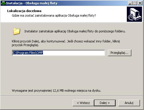 W następnym oknie należy wybrać, do jakiego katalogu program ma być