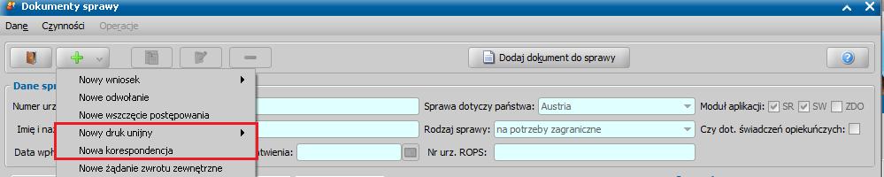 - przekaż wniosek do instytucji zagranicznej - wybierając dla niego operację Przekaż wniosek (jeżeli pierwszeństwo do wypłaty świadczenia po stronie państwa, w którym przebywa członek rodziny).