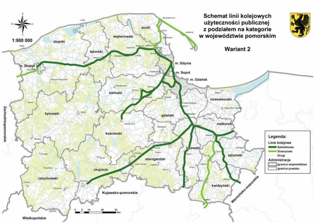 rodzaje punktów transportowych: krajowy węzeł integracyjny (K); regionalny węzeł integracyjny (R); lokalny węzeł integracyjny (L); przystanek zintegrowany (PZ).