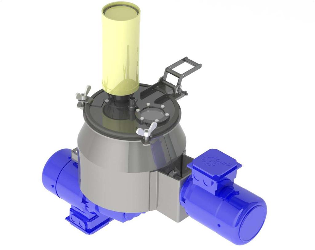 Granulacja zbiornikowa - oferowane urządzenia Model Pojemność zbiornika [ltr] Pojemność robocza [ltr] Moc mieszadła [kw] Moc