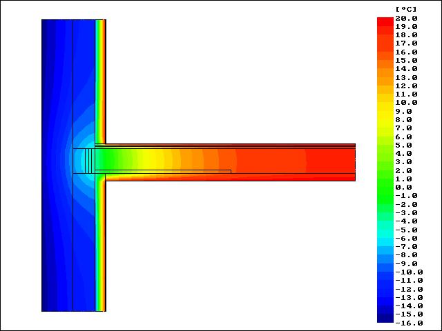 Termomodernizacja istniejącego budynku szpitala- fragment przekroju Kooltherm K10 40mm w pasie 1,5m od ściany zewnętrznej Kooltherm K17