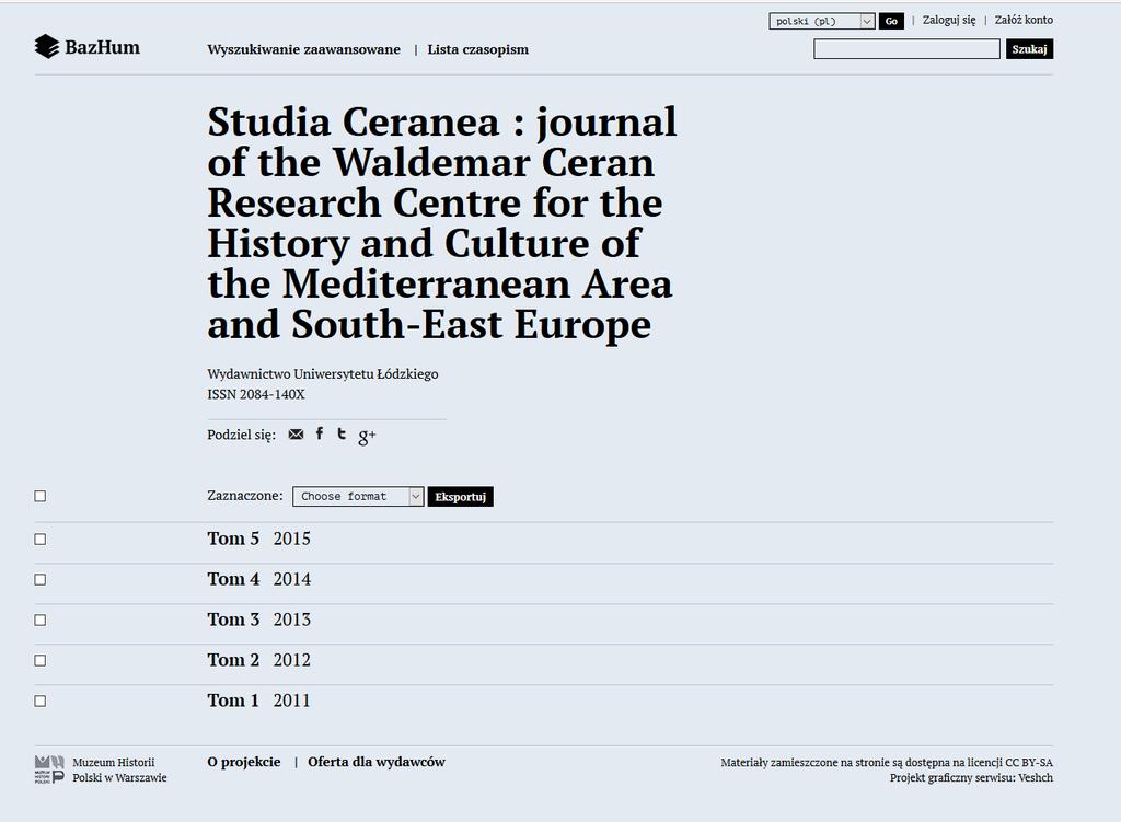 Bibliographic Database of Polish Academic Journals from