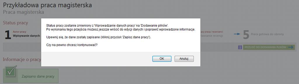 Wyświetlony zostanie komunikat