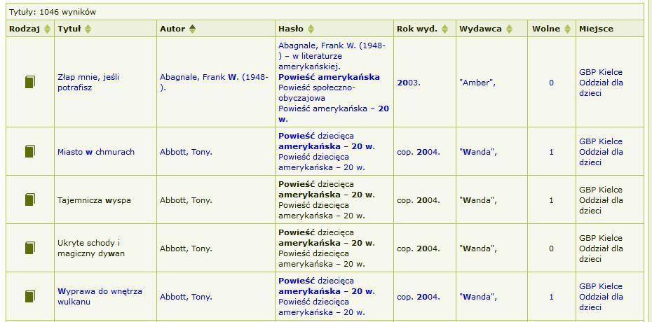 8. W wynikach wyszukiwania dodano funkcjonalność