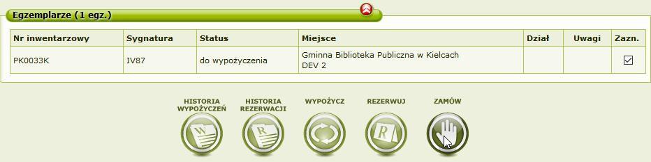 tak samo jak system zamówień w OPAC. Jego kliknięci powoduje dodanie egzemplarza na listę zamówień do akceptacji. RAPORTY 1.