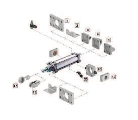 ISOLINE TM PRA/802000/M, RA/802000/M, RA/8000/M Dwustronnego działania Ø 32... 320 mm Średnica siłowniki szpilkowe Ø 32.