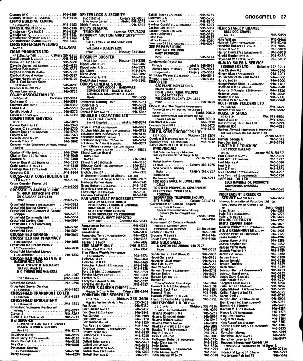 Charney M C 946-5509 Chamey Witliam ii09smithav 946-5016 CHIMO BUILDING CENTRE 905RailwaySt 946-5683 CHRISTENSEN R Oii Agt 946-5590 Christensen Roy Box338 946-5519 Christiansen C 946-5621