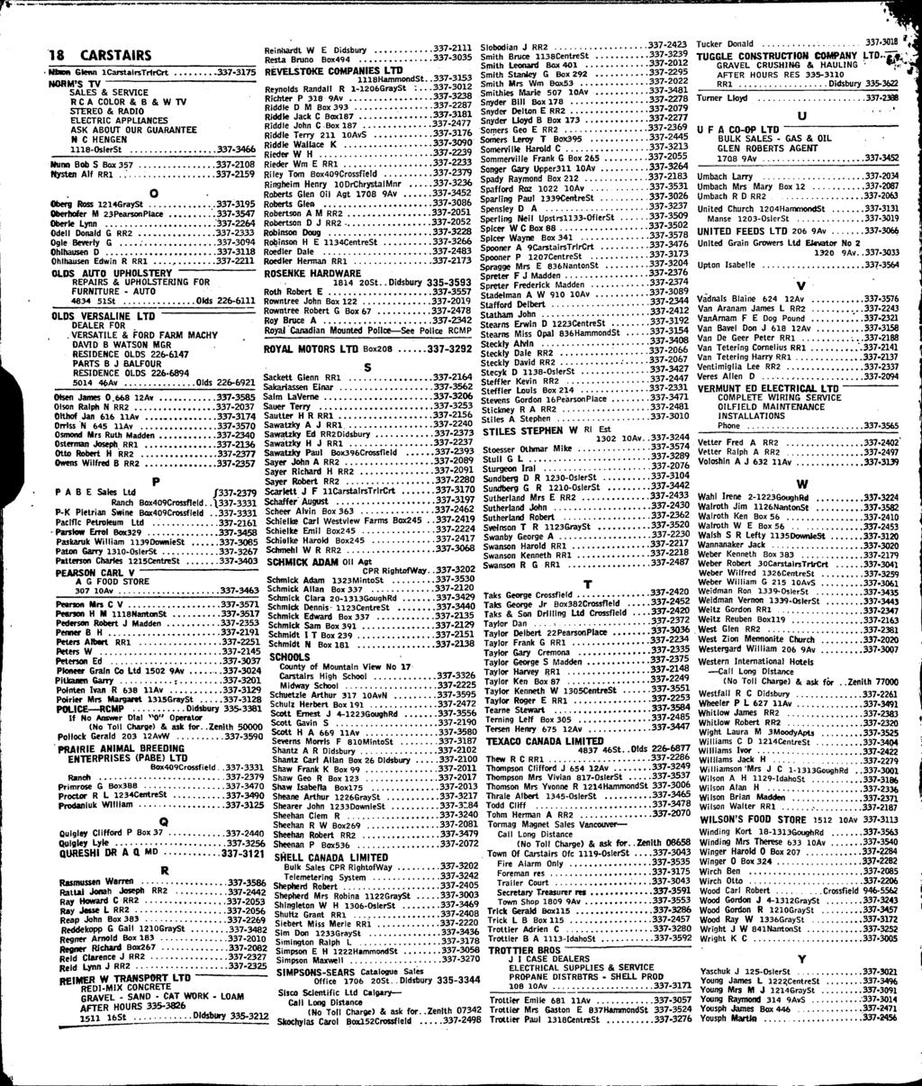 18 CARSTAIRS ' HBaon Glenn ICarstairsTrtrCrt 337-3175 NORM'S TV SALES & SERVICE RCA COLOR & B & W TV STEREO & RADIO ELECTRIC APPLIANCES ASK ABOin- OUR GUARANTEE N 0 HENGEN 1118-OslerSt 337-3466 Nuiu