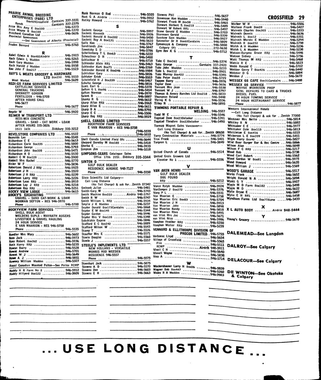 ''"JiJ'IpANlMAL enterprises (pabe) BREEDING Norman 0 Bud 946-5505 Phil 94A-'yin7 ltd ^,33, Rust G A Alrdrie AirrfrU.946-5952 Stevenson Ken Madden"!.".".".'94^5940 Rutley Howard.