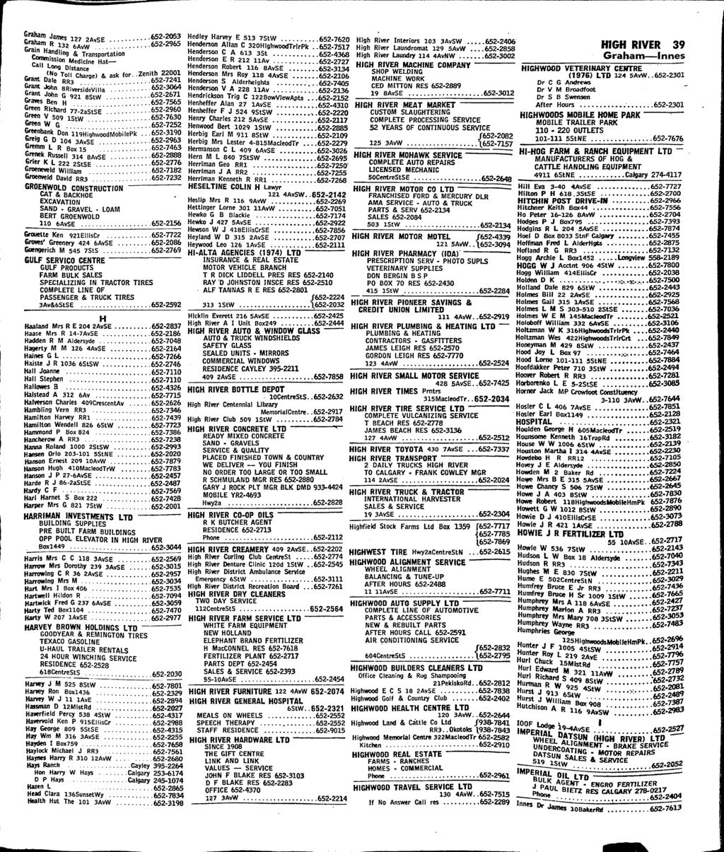 Graham Janwj gavse Slf" R 132 : 652-2965 ^^andling & Transportation?^'SSion Medicine Hat ^-aii Long Distance C«M n"! Charge) & ask for. Zenith 22001 "ant Dale rr3..652-7241 ^ SRiversideViMa' '.