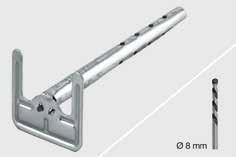 do wbijania z ocynkownej stali nierdzewnej do dodatkowego mechanicznego mocowania Schlüter - KERDI-BOARD do podłoża. Ø 8 mm -ZSD kołki do wbijania ze stali nierdzewnej L (cm) / kpl.
