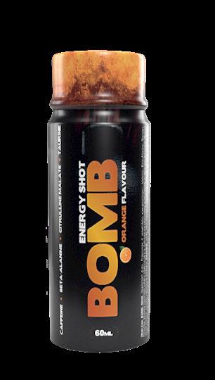 KATALOG PRODUKTÓW BOMB SHOT BOMB Połączenie Beta-Alaniny, Cytruliny, Kofeiny oraz Tauryny w dużych dawkach skoncentrowanych w shocie.