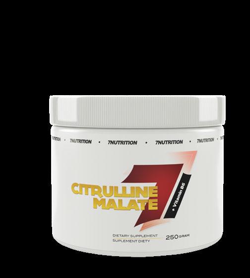 KATALOG PRODUKTÓW CITRULLINE MALATE CITRULLINE MALATE Jabłczan Cytruliny z dodatkiem witaminy B6 w czystej formie. Cytrulina jest prekursorem kreatyny, przekształcanym w glikocjaminę i argininę.