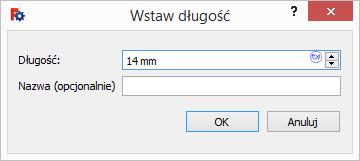 To wymuszenie pozwoli ustalić długość zaznaczonego boku. (3) Wpisz długość równą 14 mm i naciśnij OK. 2 3 1 KROK 5. Teraz utworzymy zaokrąglony bok breloka z lewej strony prostokąta.