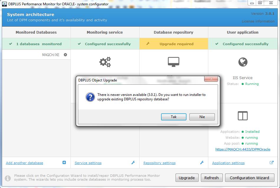 4 Upgrade systemu Wsparcie techniczne zapewnia użytkownikowi dostęp do nowych uaktualnień oprogramowania, które publikowane są 4 razy w roku jak również do uzyskania pomocy inżynierów DBPLUS w