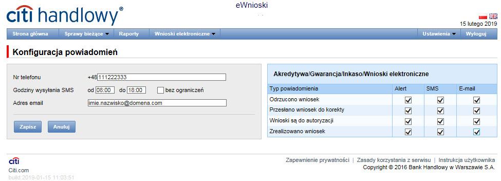 6. Ustawienia Korzystając z menu Ustawienia, Użytkownik ewnioski może dokonać zmiany ustawień zgodnie ze swoimi preferencjami.