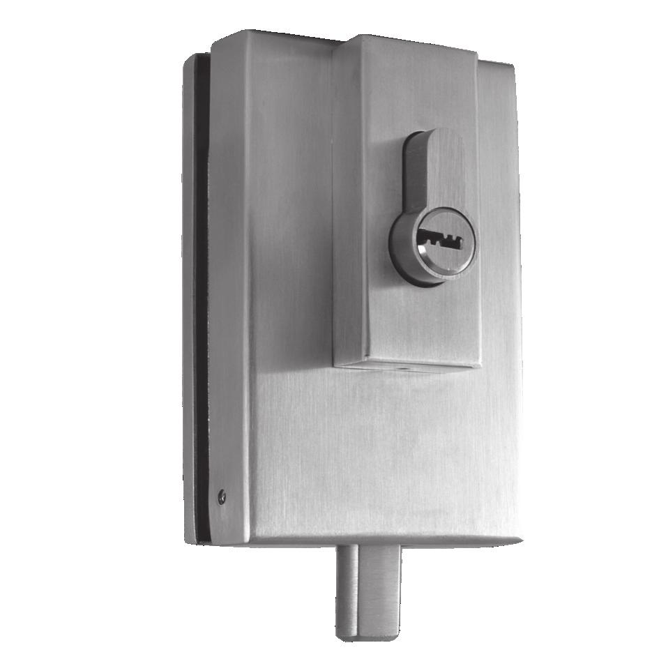 PL 51 ZAMEK CENTRALNY Z WKŁADKĄ CENTRAL LOCK COMPLETE WITH SINGLE THROW LOCK Materiał Stal nierdzewna (osłony) Stal nierdzewna polerowana PSS Grubość szkła 8-12 mm Otwory w szkle 1 Ø55 mm