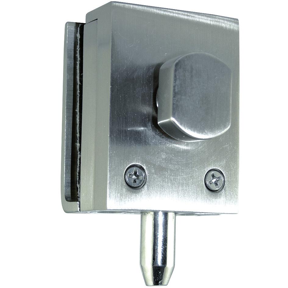 KG 07 ZAMEK Z MAŁĄ GAŁKĄ BEZ WYCIĘĆ LOCK BOLT WITH SMALL KNOB WITHOUT GLASS NOTCH Materiał Stal Stal nierdzewna polerowana PSS Grubość szkła 8-12 mm
