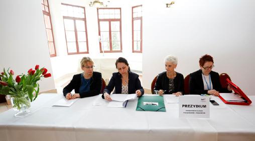 Prezydium okręgowego zjazdu składający się z przewodniczącego okręgowego zjazdu, wiceprzewodniczącego oraz sekretarza; 2.