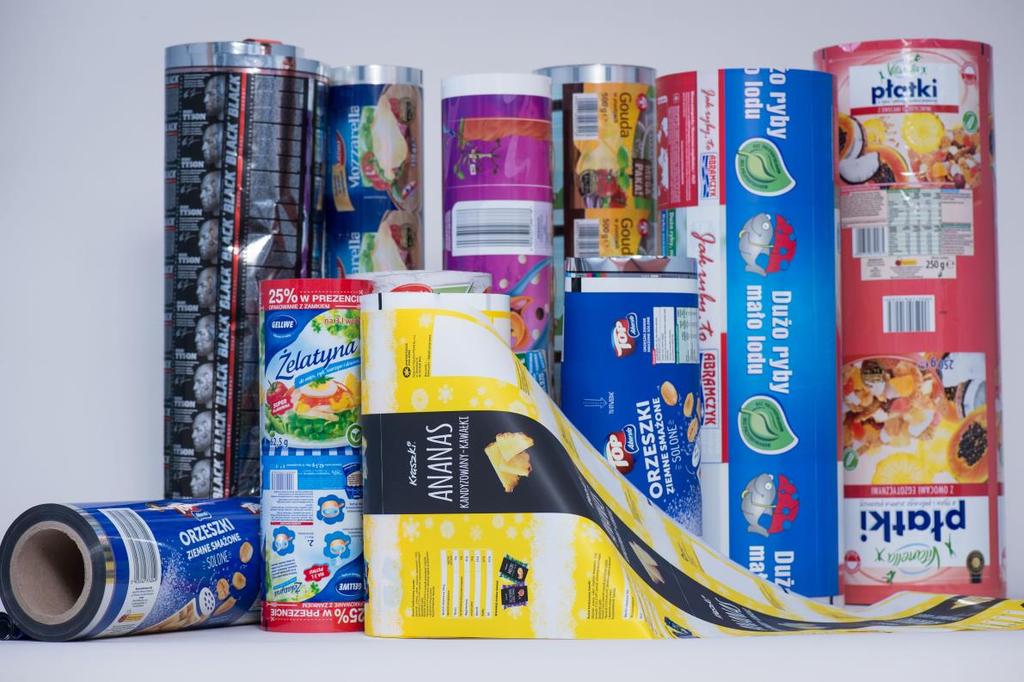 PROFIL PRODUKCJI Oferujemy usługi produkcji opakowań giętkich: etykiet, monofolii, laminatów typu duplex i