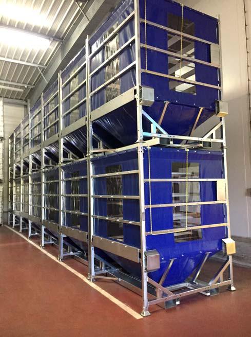 containers on the packaging line using a